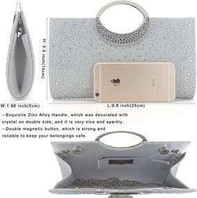 img 1 attached to Sparkling Crystal Rhinestone Evening 💎 Wedding Handbags & Wallets: Unleash Elegance