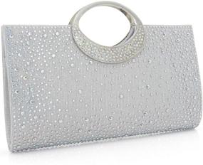 img 4 attached to Sparkling Crystal Rhinestone Evening 💎 Wedding Handbags & Wallets: Unleash Elegance