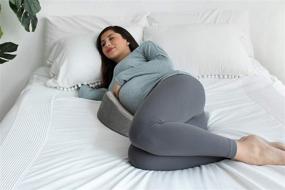 img 2 attached to 🤰 EKLO MommyWedge Pregnancy Wedge Pillow - Memory Foam Maternity Support: Back, Belly, Knees - Soft Velvet Cover