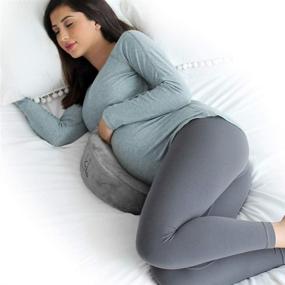 img 4 attached to 🤰 EKLO MommyWedge Pregnancy Wedge Pillow - Memory Foam Maternity Support: Back, Belly, Knees - Soft Velvet Cover
