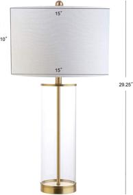 img 3 attached to 💡 Modern, Contemporary, Glam Glass LED Table Lamp - JONATHAN Y JYL2005A - Ideal for Bedroom, Living Room, Office, College Dorm, Coffee & Bookcase - Clear/Bronze Finish - Collins 29.25 inches High