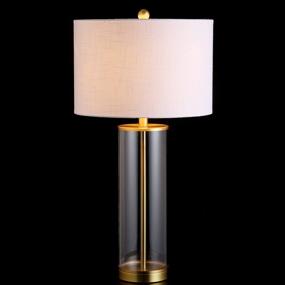 img 1 attached to 💡 Modern, Contemporary, Glam Glass LED Table Lamp - JONATHAN Y JYL2005A - Ideal for Bedroom, Living Room, Office, College Dorm, Coffee & Bookcase - Clear/Bronze Finish - Collins 29.25 inches High