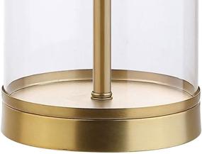 img 2 attached to 💡 Modern, Contemporary, Glam Glass LED Table Lamp - JONATHAN Y JYL2005A - Ideal for Bedroom, Living Room, Office, College Dorm, Coffee & Bookcase - Clear/Bronze Finish - Collins 29.25 inches High