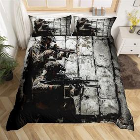 img 4 attached to Comforter Military Bedspread Camouflage Decoration Kids' Home Store