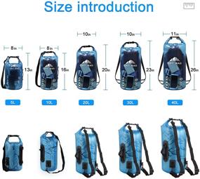 img 3 attached to 🎒 HEETA Waterproof Dry Bag Backpack with Phone Case - Lightweight 5L/ 10L/ 20L/ 30L/ 40L Roll Top Dry Storage Bag for Travel, Swimming, Boating, Kayaking, Camping, and Beach - Ideal for Women and Men