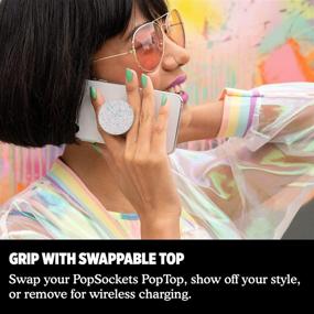 img 1 attached to ✨ Sparkle Snow White PopSockets PopGrip: Stunning Swappable Grip for Phones & Tablets