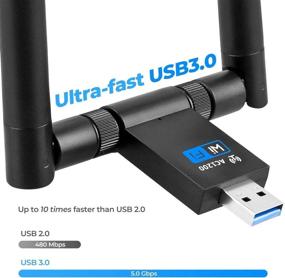 img 3 attached to High-speed USB WiFi Adapter: Long Range, Stable Signal, 1200Mbps, Dual Antenna, USB 3.0, 2.4G/5G, 802.11ac, for Windows, Mac, Linux