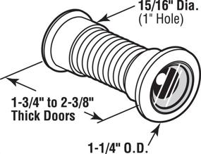 img 1 attached to 🔍 Prime-Line U 10314 Door Viewer, 130 Degree, 15/16 inch Diameter, Solid End Cap, Die Cast Housing, Glass Lens, 1 inch, Satin Nickel