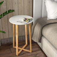 🎍 bamboo legs side table: stylish living room and bedside coffee table (15.6x23.5inch) logo