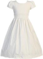 swea pea & lilli white first communion dresses with sleeves for girls 7-16 - doll dress included - premium 100% cotton fabric logo