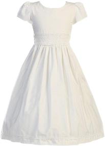 img 4 attached to Swea Pea & Lilli White First Communion Dresses with Sleeves for Girls 7-16 - Doll Dress Included - Premium 100% Cotton Fabric