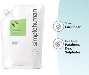 img 1 attached to 🥒 simplehuman Cucumber Moisturizing Pouch Liquid Hand Soap Refill, 34 Ounce: Hydrating and Refreshing Handcare Solution