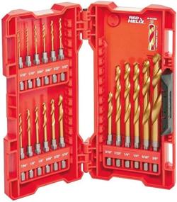 img 4 attached to Milwaukee 18-Piece Shockwave Impact Duty Thunderbolt Titanium Drill Bit Set - Anti-Walking 135° Angled Tip - Includes Storage Case