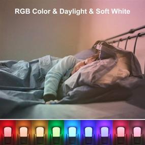 img 1 attached to 🌟 Lovely LOHAS Kids Night Light Plug in: 9-Color Changing LED Bright Wall Light Switch, Remote Control, Dimmable, Soft White and Daylight for Kids Room Bedroom Hallway Christmas - 2 Pack