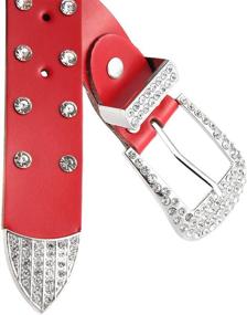 img 2 attached to 💎 Western Women's Belt Accessories: Fashionable Studded Crystal Rhinestones