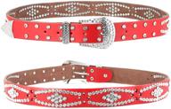💎 western women's belt accessories: fashionable studded crystal rhinestones logo