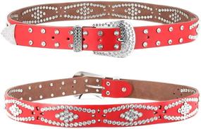 img 4 attached to 💎 Western Women's Belt Accessories: Fashionable Studded Crystal Rhinestones