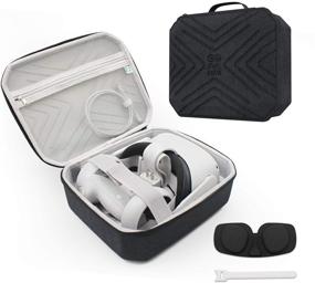img 4 attached to 🎮 Compact and Stylish AMVR Travel Case for Oculus Quest 2 – Organize and Safely Carry VR Headset and Touch Controllers (Black, Small)