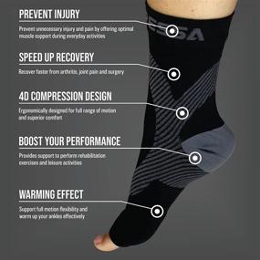 img 2 attached to 🧦 Compressa Ankle & Foot Compression Socks: Relief for Plantar Fasciitis, Reduced Swelling, and Joint Stability – Authentic, All-Day Comfort Socks for Men and Women (Sizes S, M, L)