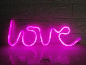 img 2 attached to 💗 Neon Light Sign for Home Bar, Pub, Room Décor, Games, Party, Garage - LED USB Table Decoration in Pink Love