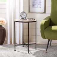 🪧 safavieh home lumi black agate accent table with black base logo