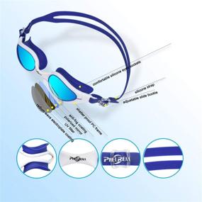 img 3 attached to PHELRENA Triathlon Swim Goggles, Anti-Fog, No Leaking, UV Protection, Shatter-Proof, Wide Clear Vision