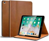 📱 gexmil leather ipad 10.2 case 2021/2020 - premium cowhide folio cover for new ipad 9th/8th/7th gen - genuine leather case - fits ipad 10.2 2019 - yellow brown logo