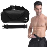 🏃 ushake running belt with extender belt, bounce free pouch bag, sports waist pack for apple iphone samsung note galaxy - ideal for running, walking, cycling - black logo