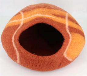 img 4 attached to 🐈 WHISKERVILLE, Large Premium Felted Handmade 100% Merino Wool Cat Caves for Cats, Kittens, and Small Animals