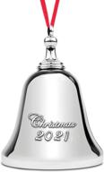 🎄 2021 jingle bell ornament – elegant silver bell for christmas tree – nickel-plated engraved bell decoration with red ribbon – real christmas ornament логотип