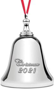 img 4 attached to 🎄 2021 Jingle Bell Ornament – Elegant Silver Bell for Christmas Tree – Nickel-Plated Engraved Bell Decoration with Red Ribbon – Real Christmas Ornament