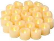 🕯️ bulk set of 24 battery powered led flameless flickering tea lights candles - realistic outdoor electric fake tealight candles with batteries included for wedding and party decorations логотип