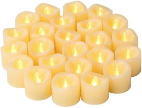 img 4 attached to 🕯️ Bulk Set of 24 Battery Powered LED Flameless Flickering Tea Lights Candles - Realistic Outdoor Electric Fake Tealight Candles with Batteries Included for Wedding and Party Decorations