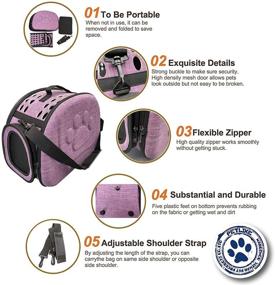 img 3 attached to Airline Approved Pet Carrier - Soft Sided 🐾 Travel Bag for Cats & Small Dogs by PetLike