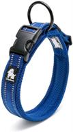 🐶 chai's choice premium dog collar - soft and padded reflective collar for large, medium, and small dogs - includes matching harness and leash (medium, royal blue) logo