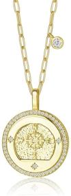 img 4 attached to 🌟 AGVANA 14K Gold Plated Sterling Silver Compass Bee Cross Unicorn Necklace: Dainty Sparkle Jewelry Gift for Her with Gift Box - 16''+2'' Chain