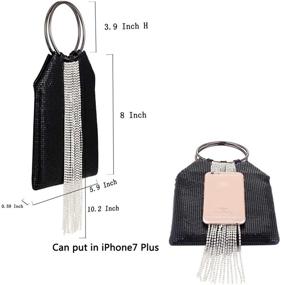 img 2 attached to Bracelet Cocktail Wedding Crystal Rhinestone Women's Handbags & Wallets for Totes