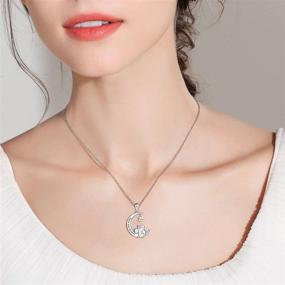 img 3 attached to 🐰 925 Sterling Silver Double Bunny Rabbit Panda Necklace - Distance I Love You to The Moon and Back Jewelry for Women, Ideal Gifts for Mom, Daughter, Wife, Girls