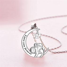 img 2 attached to 🐰 925 Sterling Silver Double Bunny Rabbit Panda Necklace - Distance I Love You to The Moon and Back Jewelry for Women, Ideal Gifts for Mom, Daughter, Wife, Girls