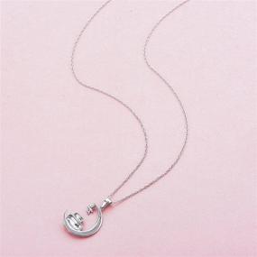 img 1 attached to 🐰 925 Sterling Silver Double Bunny Rabbit Panda Necklace - Distance I Love You to The Moon and Back Jewelry for Women, Ideal Gifts for Mom, Daughter, Wife, Girls