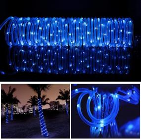 img 1 attached to 🔵 Enhance Your Outdoor Space with Solar Rope Lights: WONFAST 39ft Waterproof LED String Light for Christmas, Home Garden, Patio Parties Decor - 1 Blue