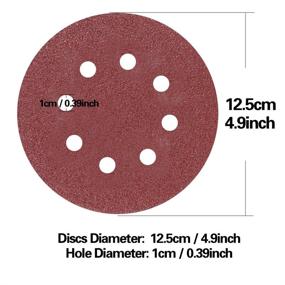 img 3 attached to 60 Pieces 5 Inch Sanding Discs with 8 Holes - Hook and Loop Sandpaper Pads for Circular Sanders, Various Grits (40/60/80/100/120/180/240/320/400/800)