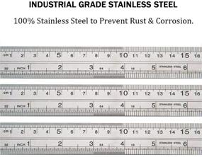 img 3 attached to 📏 Stainless Steel Metal Ruler - Durable, Accurate Measure & Inspect Tool
