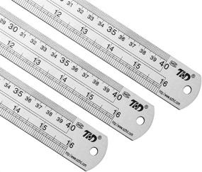 img 2 attached to 📏 Stainless Steel Metal Ruler - Durable, Accurate Measure & Inspect Tool