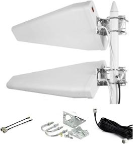 img 4 attached to 📶 700-2700 MHz Dual MIMO Wideband Directional Antenna - Enhance LTE 3G 4G Signals with 11dBi Gains: Fixed Mount Yagi Network Booster Kit, Including 30ft RG58 Cable, SMA Male to Female, and TS9 Connectors