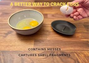 img 3 attached to 🥚 Egg Cracker & Spoon Rest Set (Jet Black) for Easy Cracking