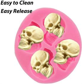 img 1 attached to 🎃 Halloween Skulls Silicone Chocolate Candy Molds - Perfect Fondant Mold for Cake Decoration and Wedding Party Supplies (Set of 3)