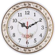 tebery 11-inch modern quartz flower wall clock - silent, non-ticking, white logo