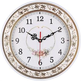 img 4 attached to Tebery 11-Inch Modern Quartz Flower Wall Clock - Silent, Non-Ticking, White