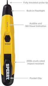 img 3 attached to 🔦 Sperry Instruments VD6508 Detector with Flashlight: Non-Contact Voltage Tester, Yellow - cETLus Listed, Lifetime Warranty - 1, 5 Clams/Master